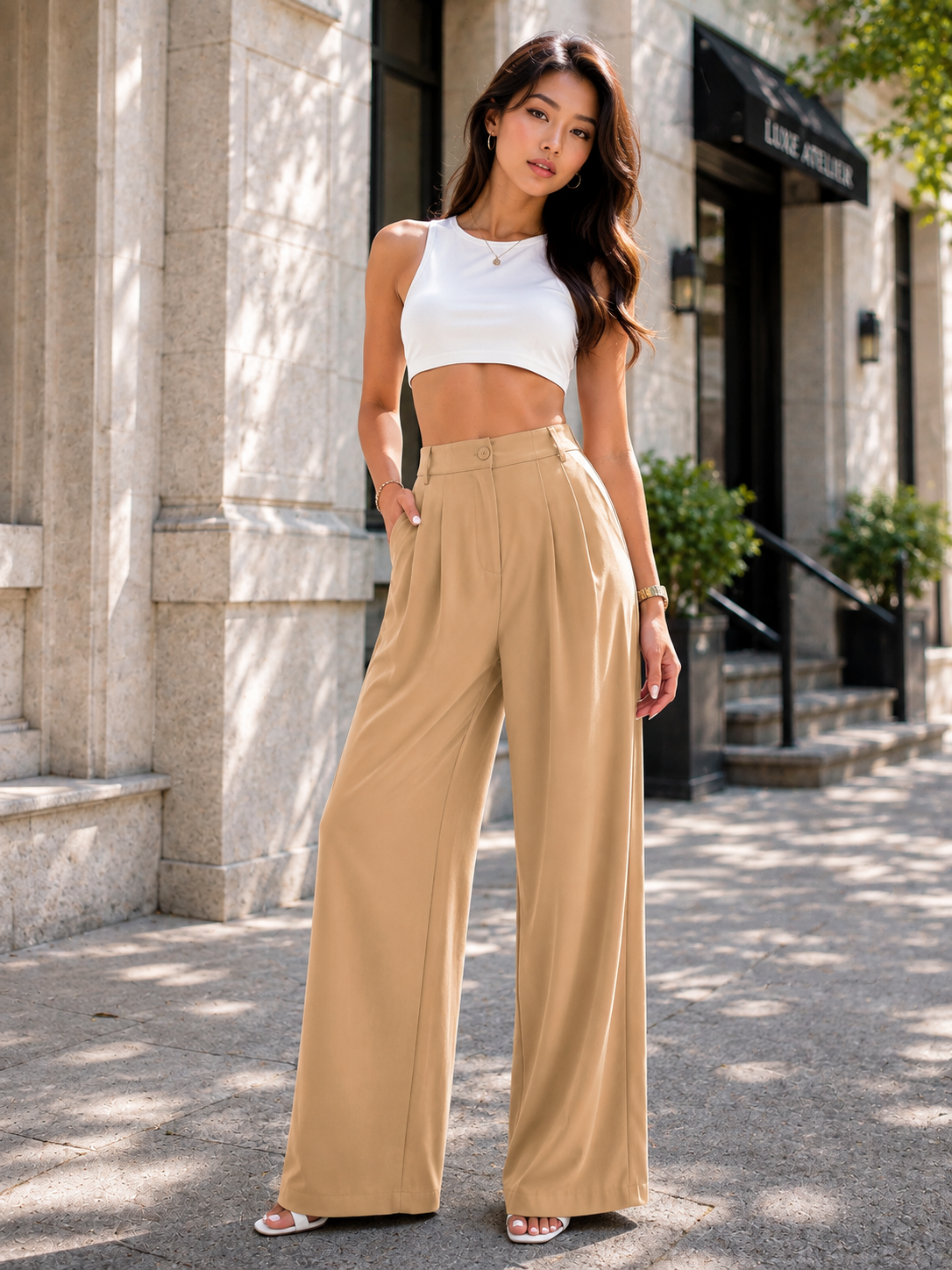Women’s High-Waisted Wide-Leg Korean Pants & Trouser for Girls and Women. - Image 2