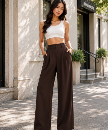 Women’s High-Waisted Wide-Leg Korean Pants & Trouser for Girls and Women.