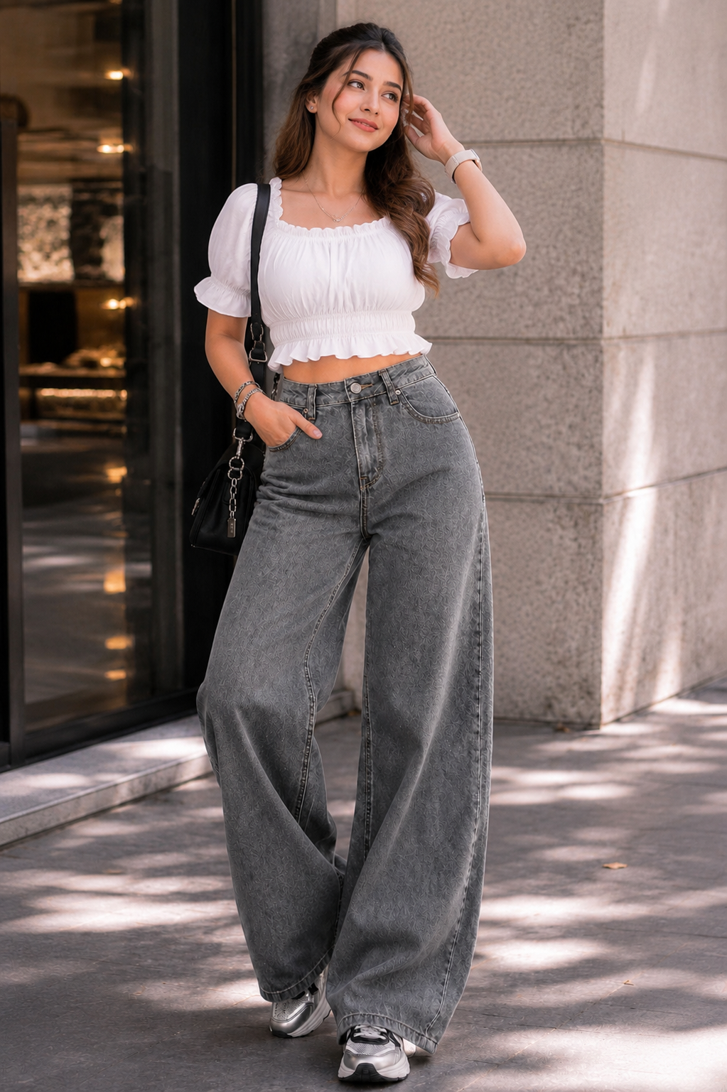 Women’s High Waist Wide Leg Baggy Fit Jeans | Casual Loose Fit Denim Jeans - Image 2