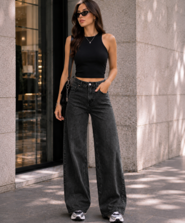 Women’s High Waist Wide Leg Baggy Fit Jeans | Casual Loose Fit Denim Jeans