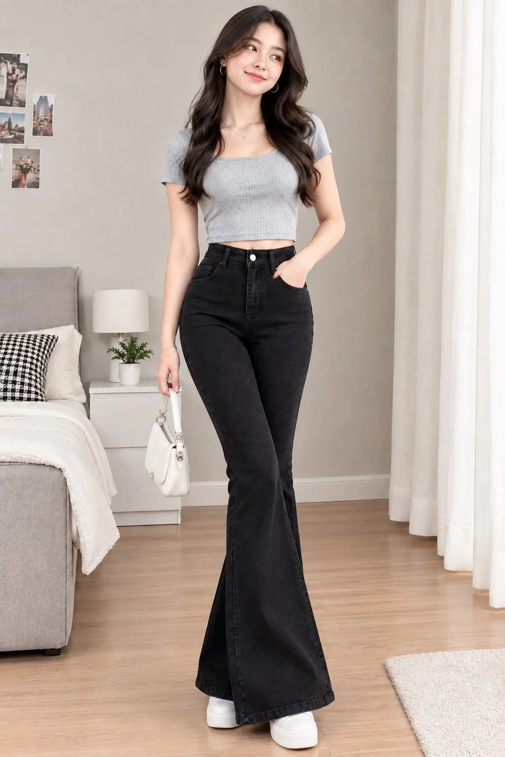 Women Stylish Bellbottom Jeans