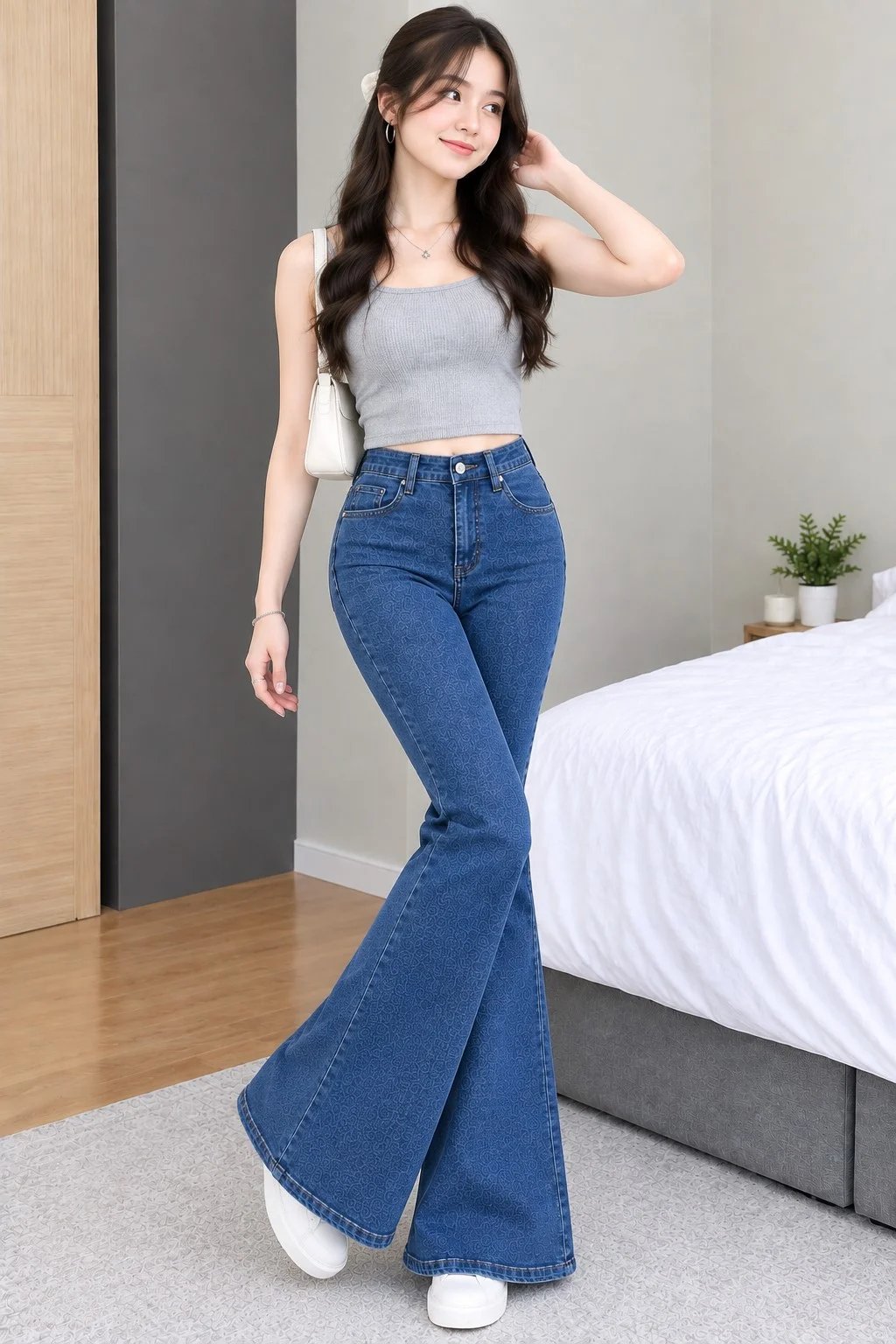 Women Stylish Bellbottom Jeans - Image 2
