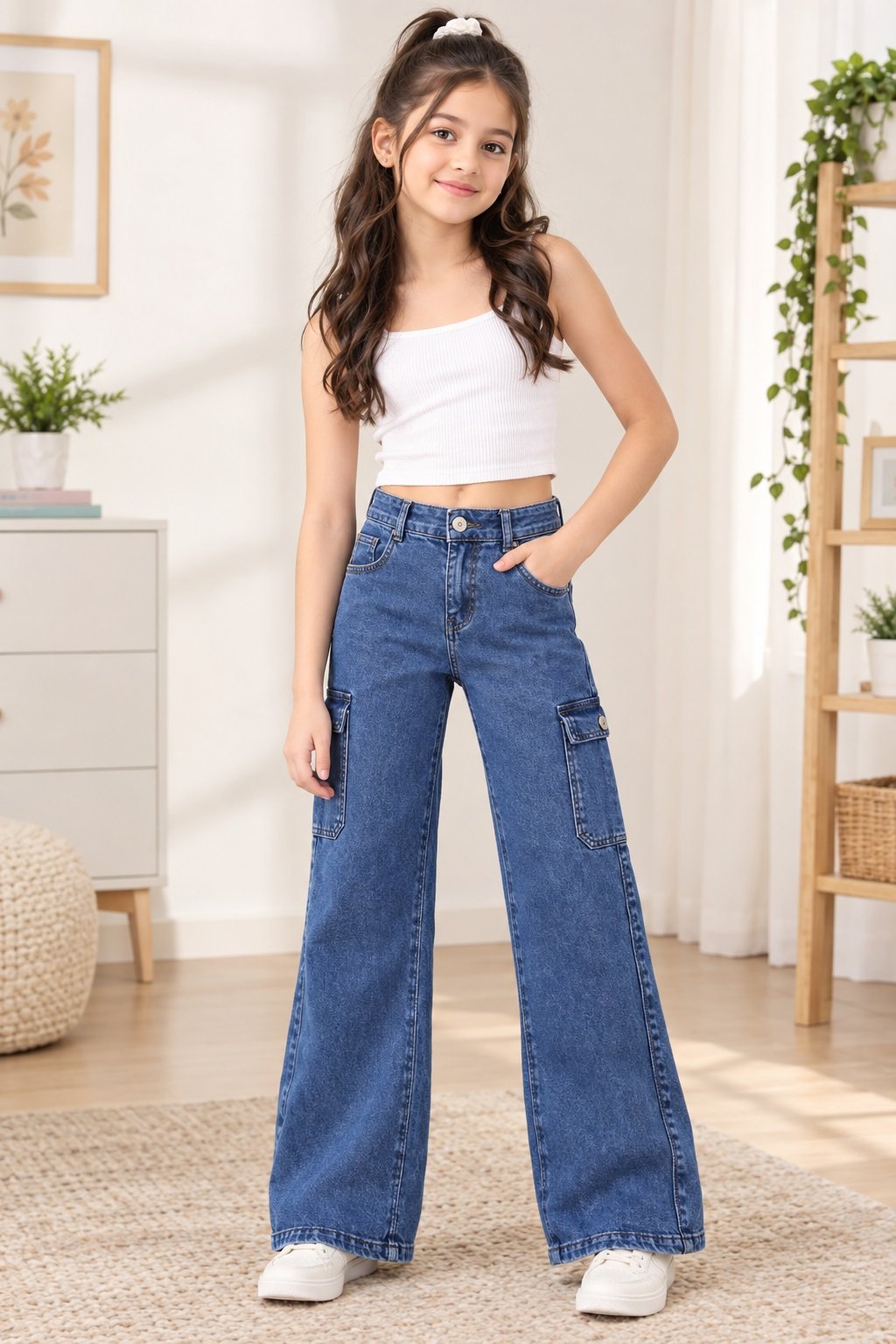 Trending strechable 6 pocket jeans for Kids.